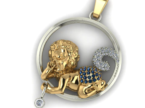 846 Baby Angel Pendant 3D Print Model
