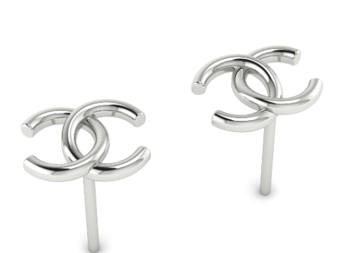805 Earrings with Chanl logo 3D Print Model