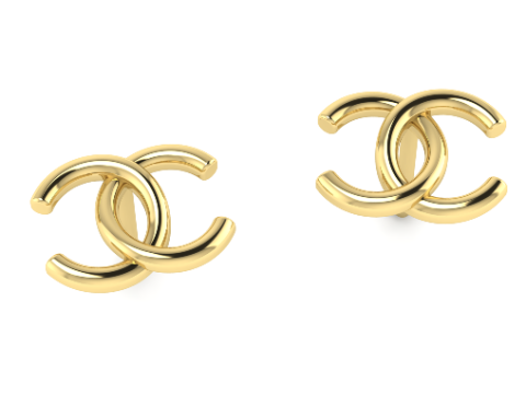 805 Earrings with Chanl logo Modèles 3D en vedette