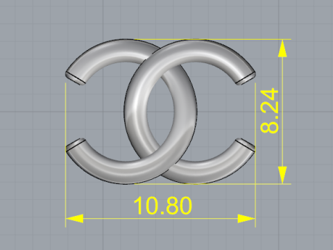 805 Earrings with Chanl logo Modèles 3D en vedette