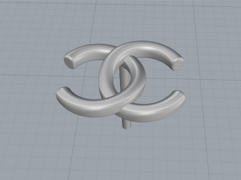 805 Earrings with Chanl logo Modèles 3D en vedette