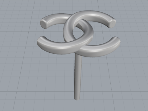 805 Earrings with Chanl logo Modèles 3D en vedette