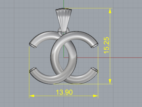 806 Pendant with Chane logo 3D Принт Модель