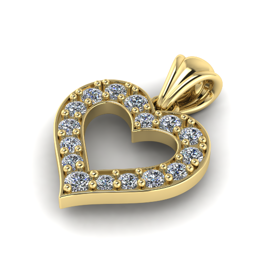 815 Pendant heart Modelo de Impressão 3D .c4d .max .obj .3ds .fbx .stl .blend