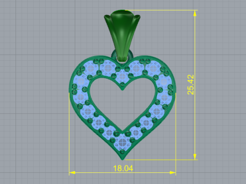 815 Pendant heart Modelo de Impressão 3D