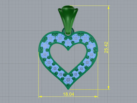 815 Pendant heart 3D Print Model