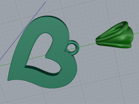 816 Pendant heart Modello di stampa 3D