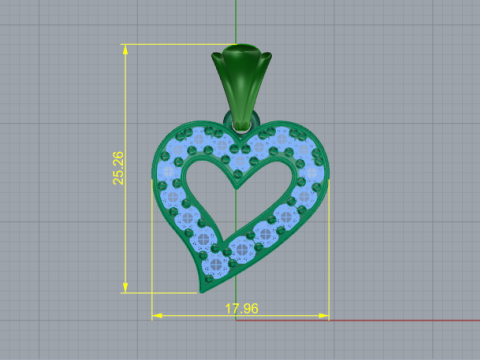 816 Pendant heart Modello di stampa 3D