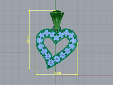 816 Pendant heart 3D Print Model