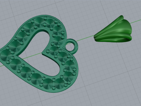 816 Pendant heart Modello di stampa 3D