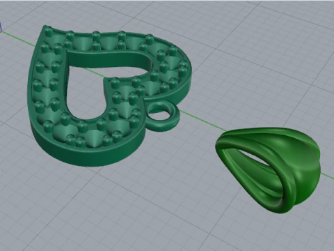 816 Pendant heart 3D Print Model