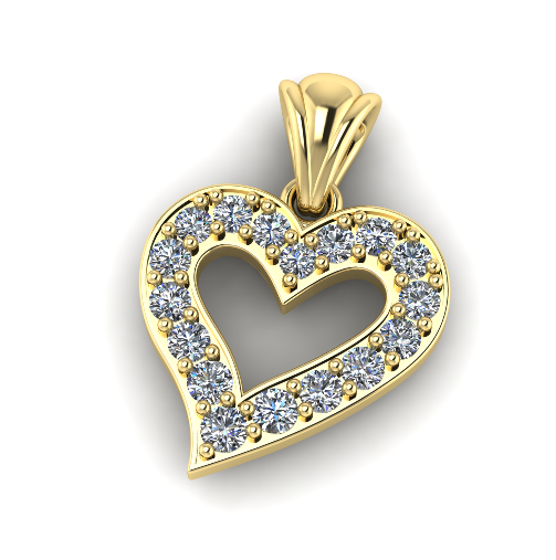 816 Pendant heart Modello di stampa 3D .c4d .max .obj .3ds .fbx .stl .blend