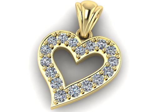 816 Pendant heart 3D Print Model
