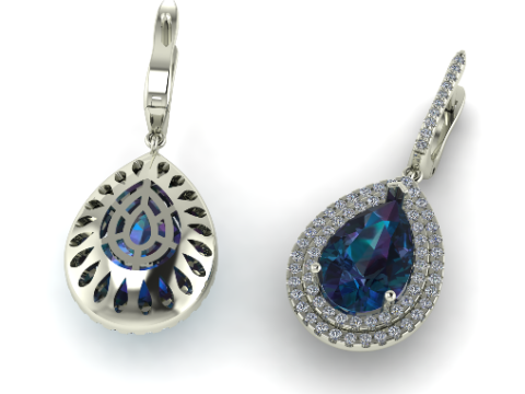 818 Earrings 3D Print Model