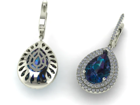 818 Earrings 3D Print Model