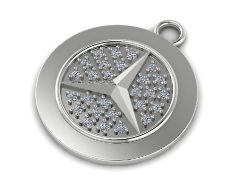 821 Anh&auml;ngerschild Mercedes 3D Druckmodell