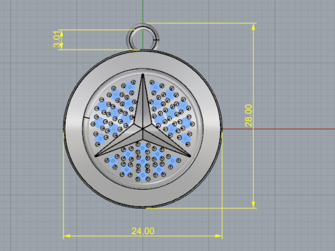 821 Pendant sign Mercedes 3D Print Model