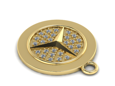 821 Pendant sign Mercedes 3D Print Model