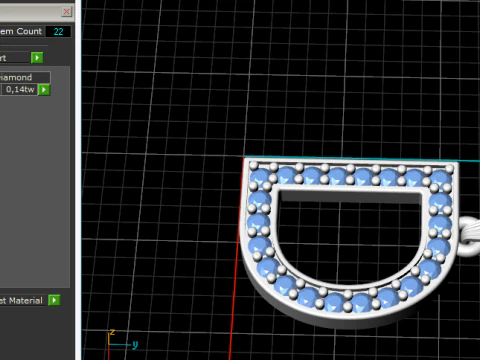 849 Pendant letter D 3D Print Model