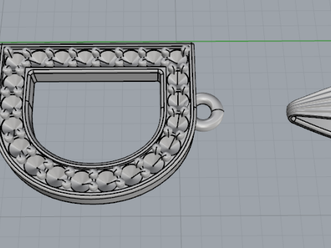 849 Pendant letter D 3D 打印模型