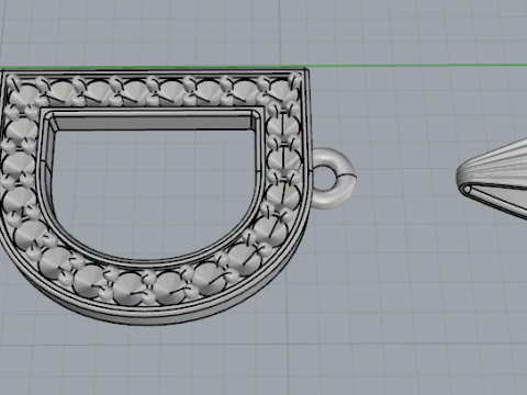 849 Pendant letter D 3D Print Model