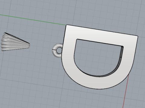 849 Pendant letter D 3D 打印模型