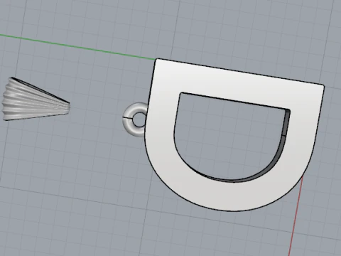 849 Pendant letter D 3D Print Model