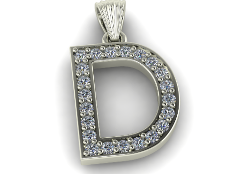 849 Pendant letter D 3D 打印模型