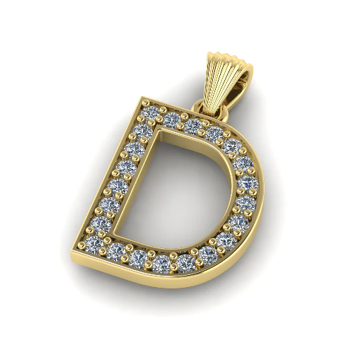 849 Pendant letter D 3D Print Model .c4d .max .obj .3ds .fbx .stl .blend