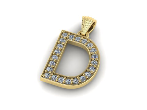849 Pendant letter D Modelo de Impressão 3D