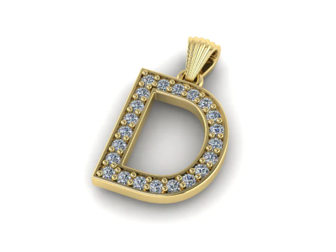 849 Pendant letter D 3D Print Model