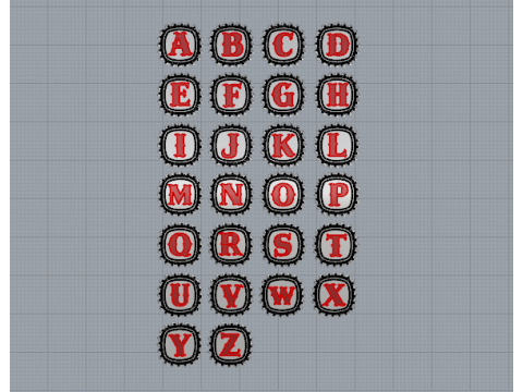 856 English alphabet 3D-printmodel