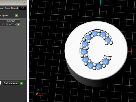 858 Pendant with the letter C Model do druku 3D