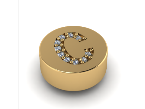 858 Pendant with the letter C 3D Print Model