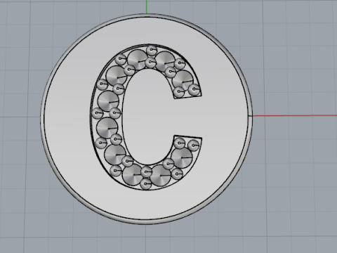 858 Pendant with the letter C Model do druku 3D