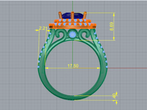 Anel 866 Modelo de Impressão 3D