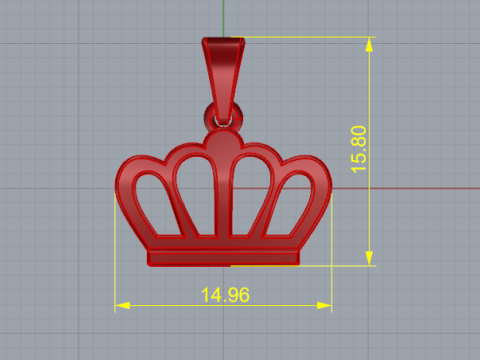 871 Pendant crown 3D Print Model