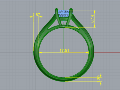 874 Soliter ring 3D Baskı Modeli