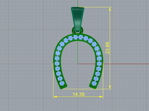 876 Horseshoe pendant 3D Print Model