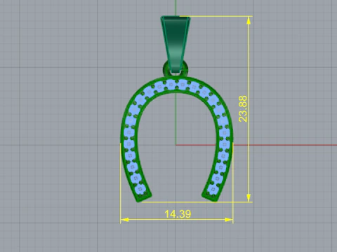 876 Horseshoe pendant 3D Print Model