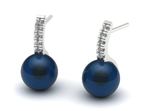 877 Earrings with pearls 3D 프린트 모델