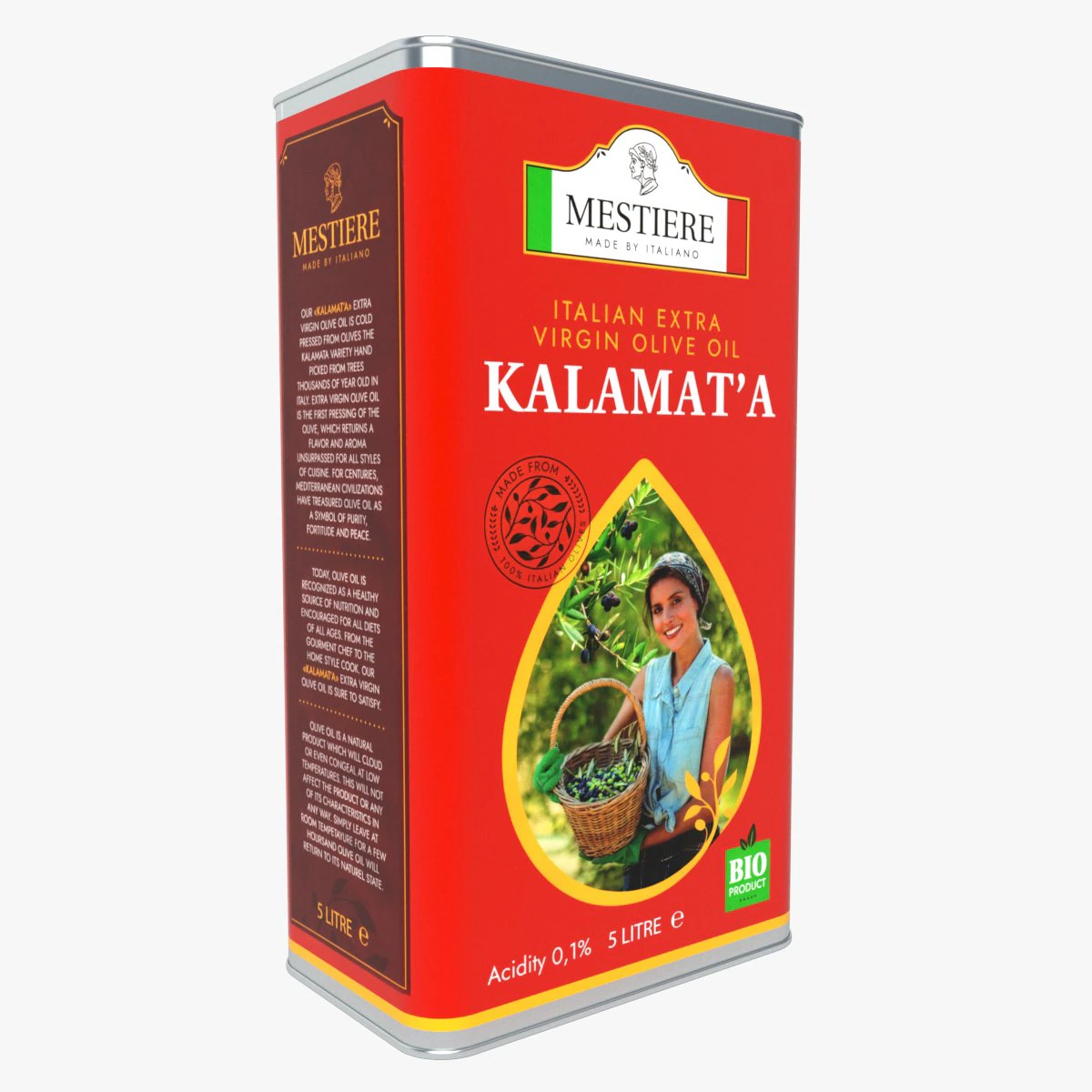 Extra Virgin Olive Oil KALAMATA 3D Model .c4d .max .obj .3ds .fbx .stl .blend