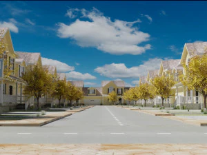 कार्टून स्ट्रीट लो पॉली 3D मॉडल