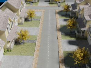Cartoons street low poly Model 3D