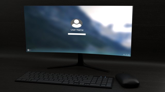 computer office desktop 3D Model .c4d .max .obj .3ds .fbx .stl .blend