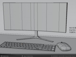 computer office desktop 3D Model
