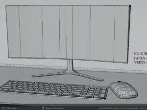 computer office desktop 3D Model