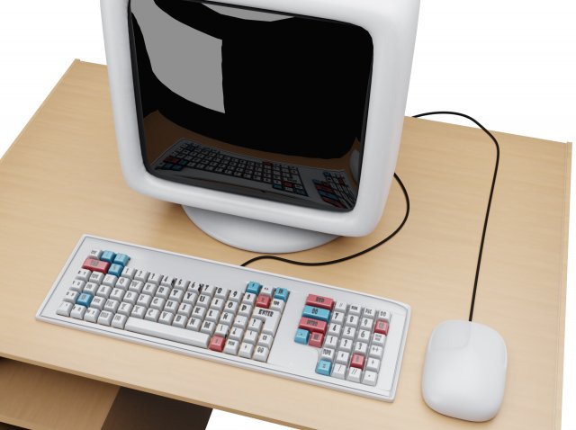 cartoon computer desktop 3d model low-poly 3D Model .c4d .max .obj .3ds .fbx .stl .blend 