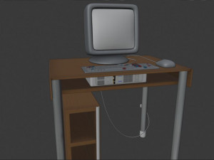 cartoon computer desktop 3d model low-poly 3D Model
