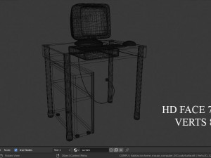 cartoon computer desktop 3d model low-poly 3D Model